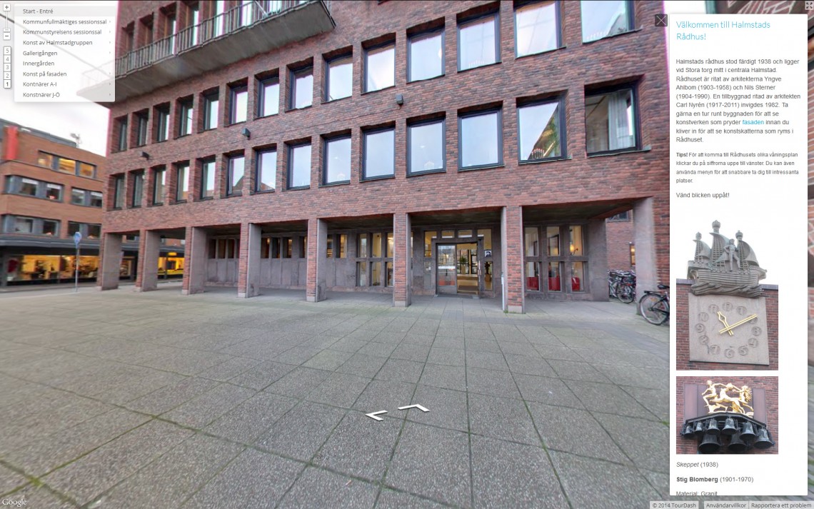 Webbapp för rådhuset med Google Business view